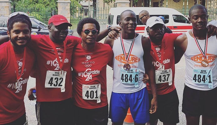 Members of the Trinidad and Tobago Olympic Committee, including President Brian Lewis, second left, after completing the "Walk the Talk" ©TTOC