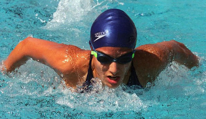 Samar Nassar, two-time Jordanian Olympic swimmer, was awarded the IOC’s Women and Sport Award for Asia in recognition of her work helping promote gender equality through football in the Middle East. (AFP)