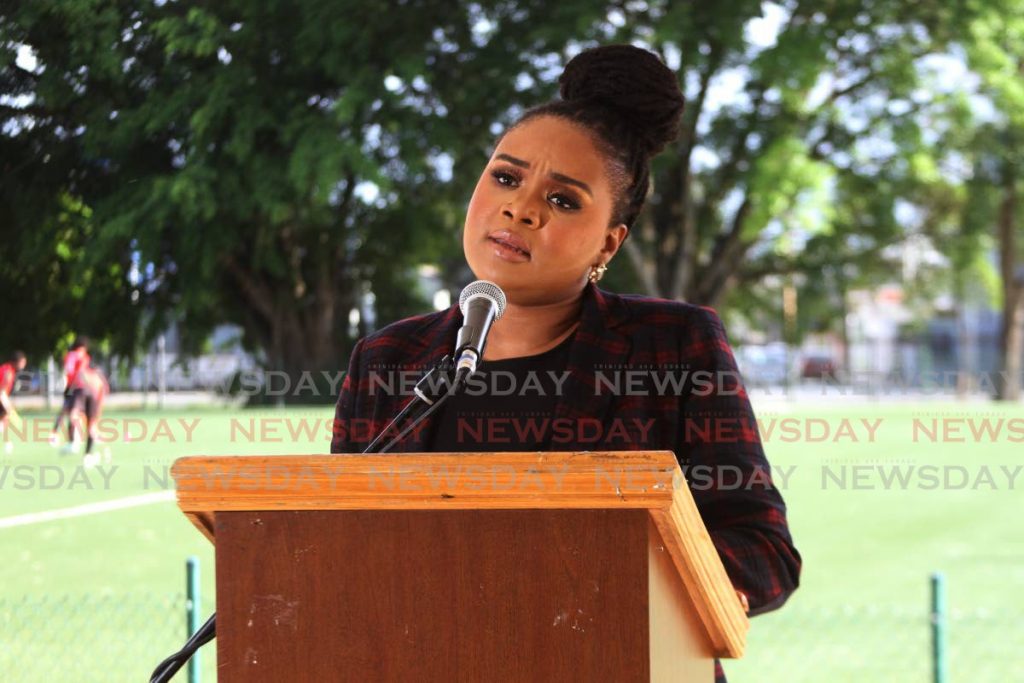 Sport Minister Shamfa Cudjoe. Photo by Marvin Hamilton - Marvin Hamilton