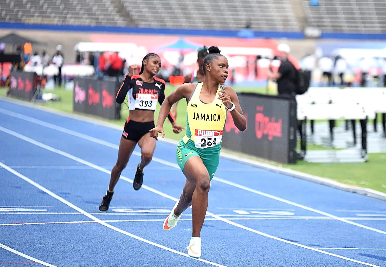 Tina Clayton of Jamaica at the Carifta Games 2022. Photo by TrackAlerts