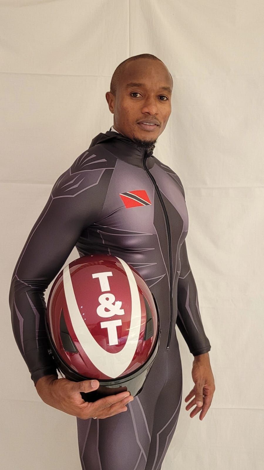 Brake man Andre Marcano, T&T bobsleigher.  Courtesy Team TTO