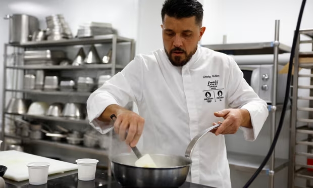 Charles Guilloy will run the Olympic Village restaurant. The summer Games will make history by offering fans and athletes more vegetarian food than any previous Olympics. Photograph: Sarah Meyssonnier/Reuters (Image obtained at theguardian.com)