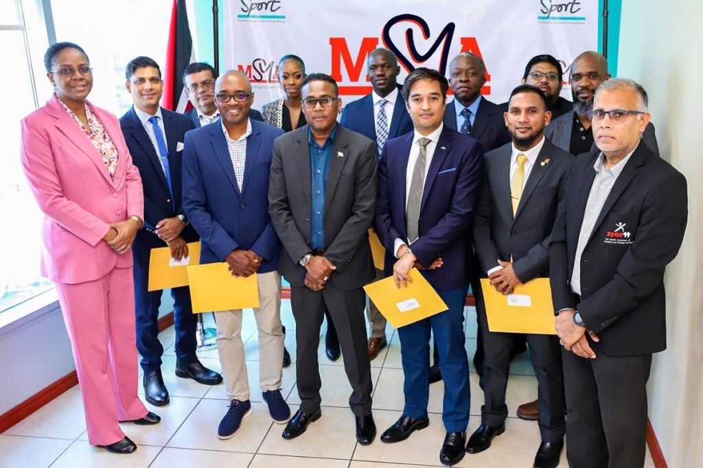 Members of SporTT's newly appointed board of directors. Among them are chairman Kester Lendor, second fom left front row, and son of Jack Warner, Daryan, third from right back row. PHOTO COURTESY SPORTT - (Image obtained at newsday.co.tt)